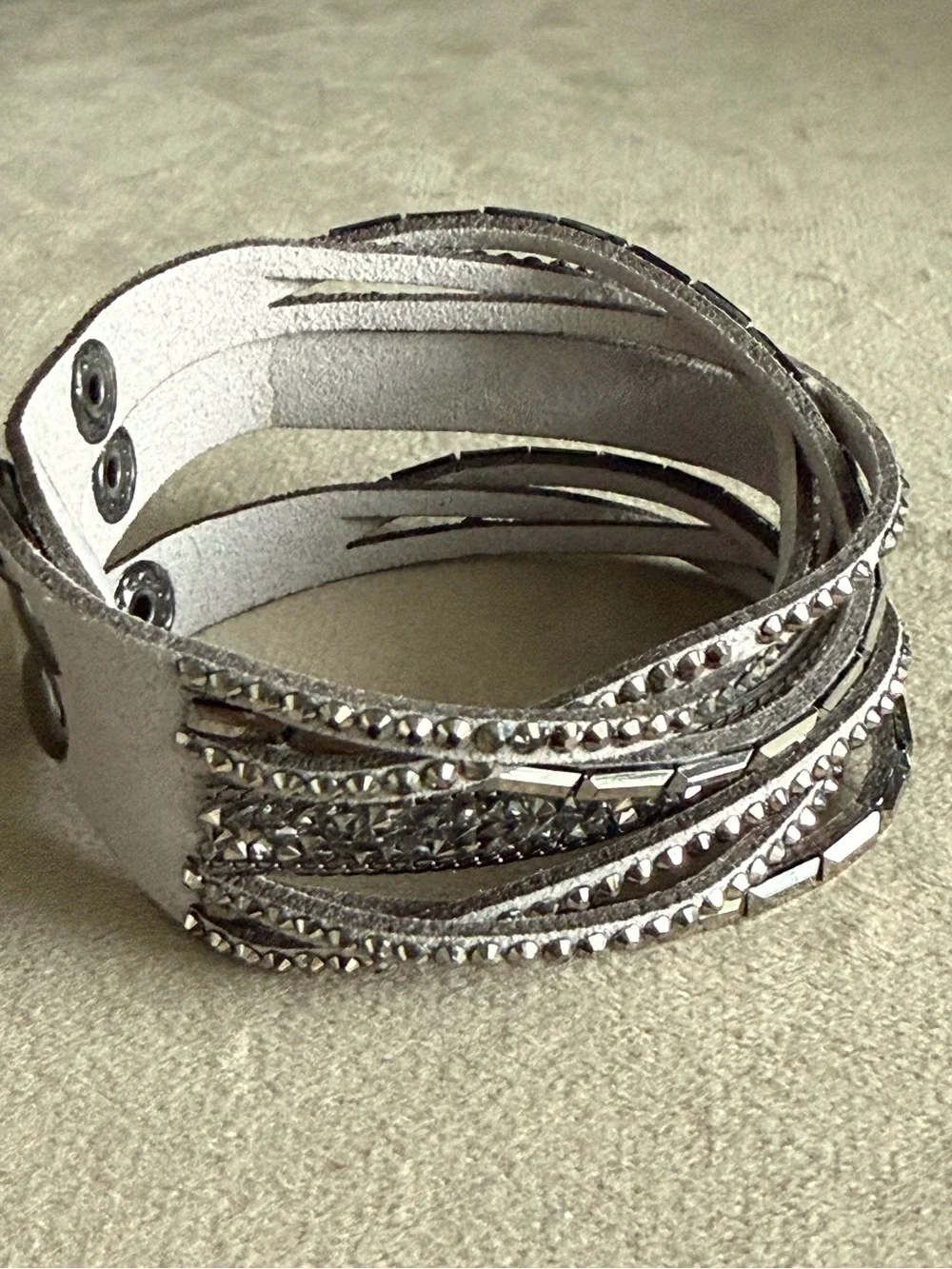 Crystal Multi-Row Wrap Bracelet - Silver